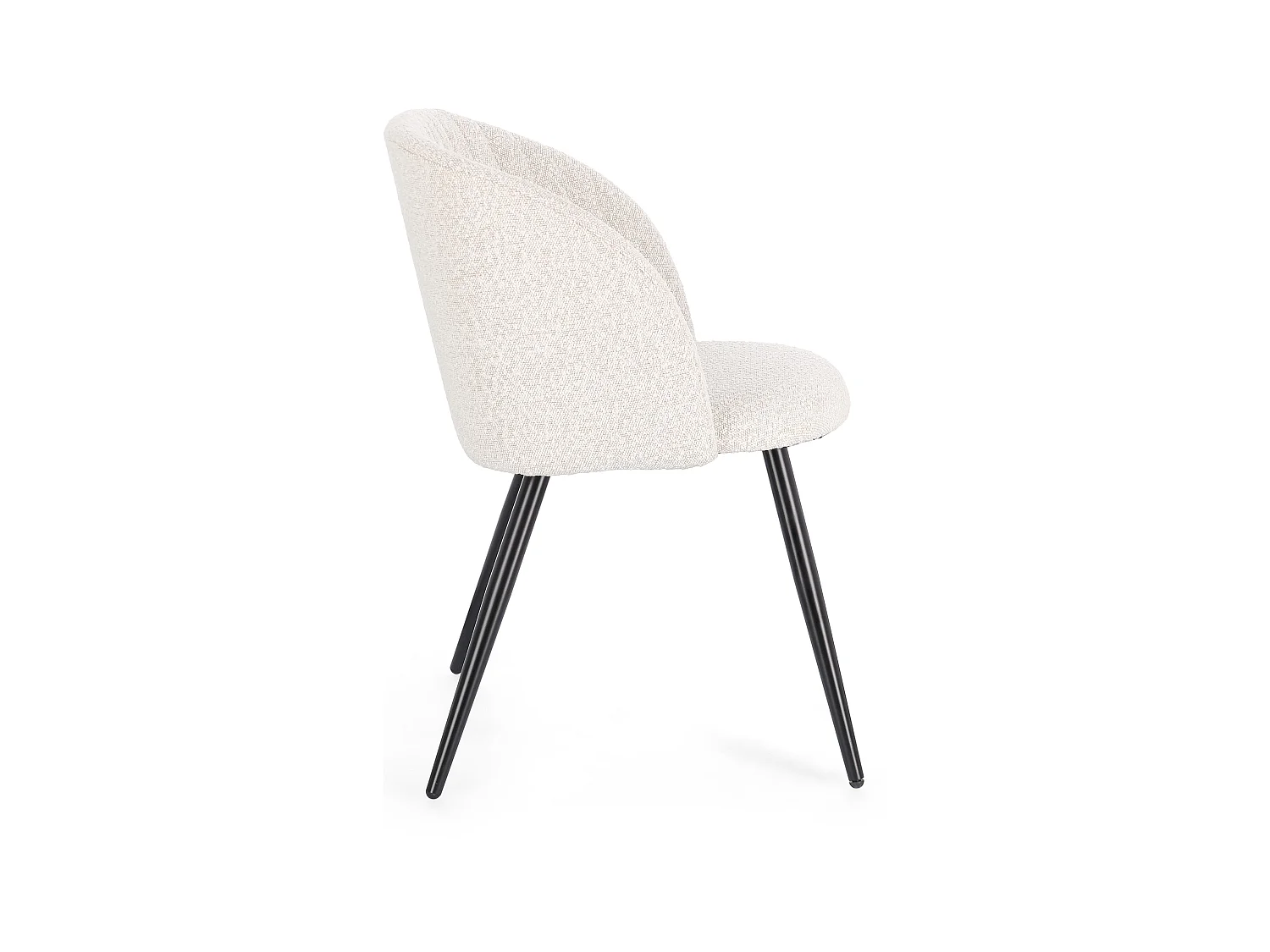 Conjunto de 2 sillas QUENTIN en tejido bouclette - Comodidad contemporánea y estilo texturizado-Color Blanco