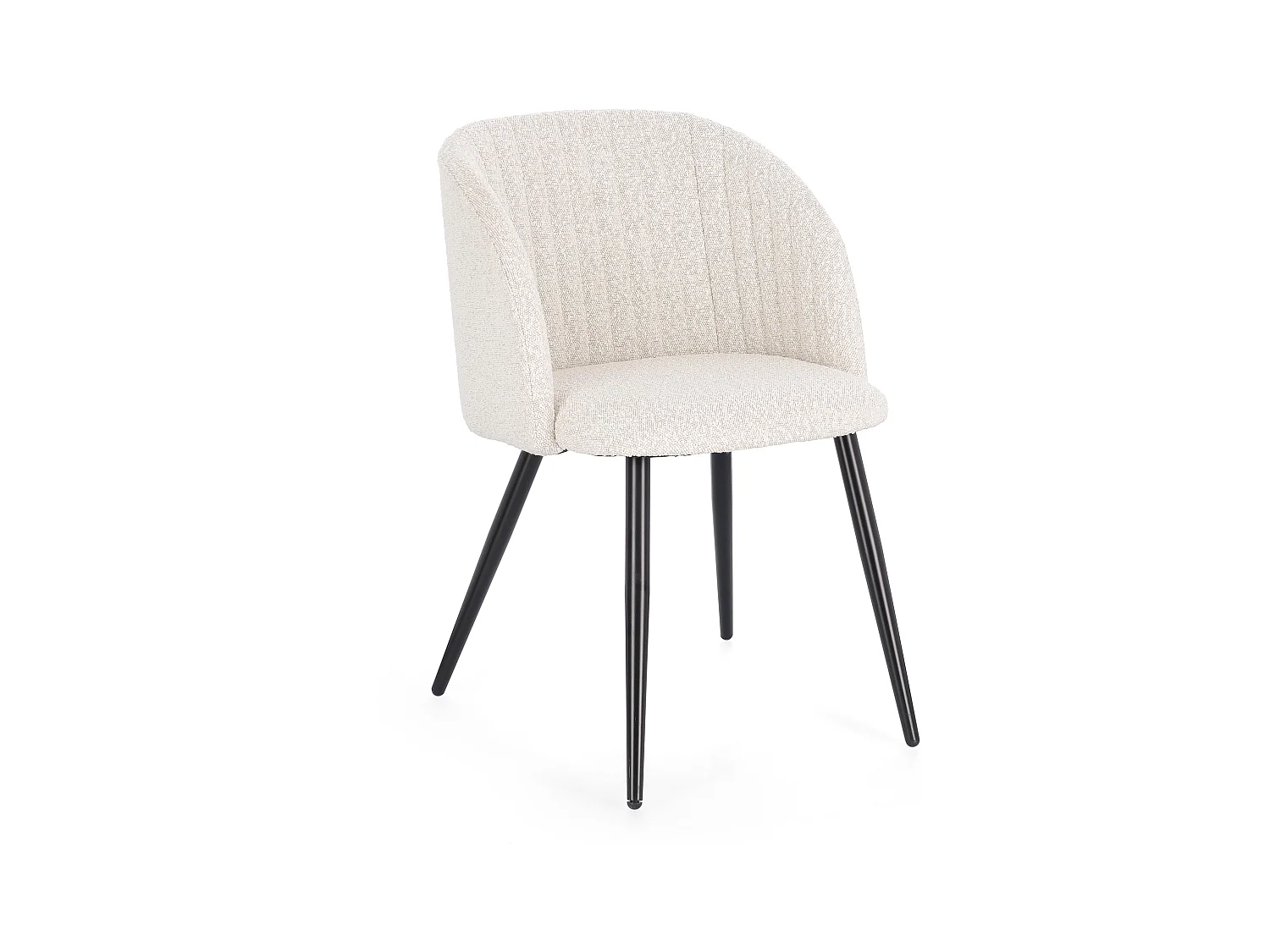 Conjunto de 2 sillas QUENTIN en tejido bouclette - Comodidad contemporánea y estilo texturizado-Color Blanco