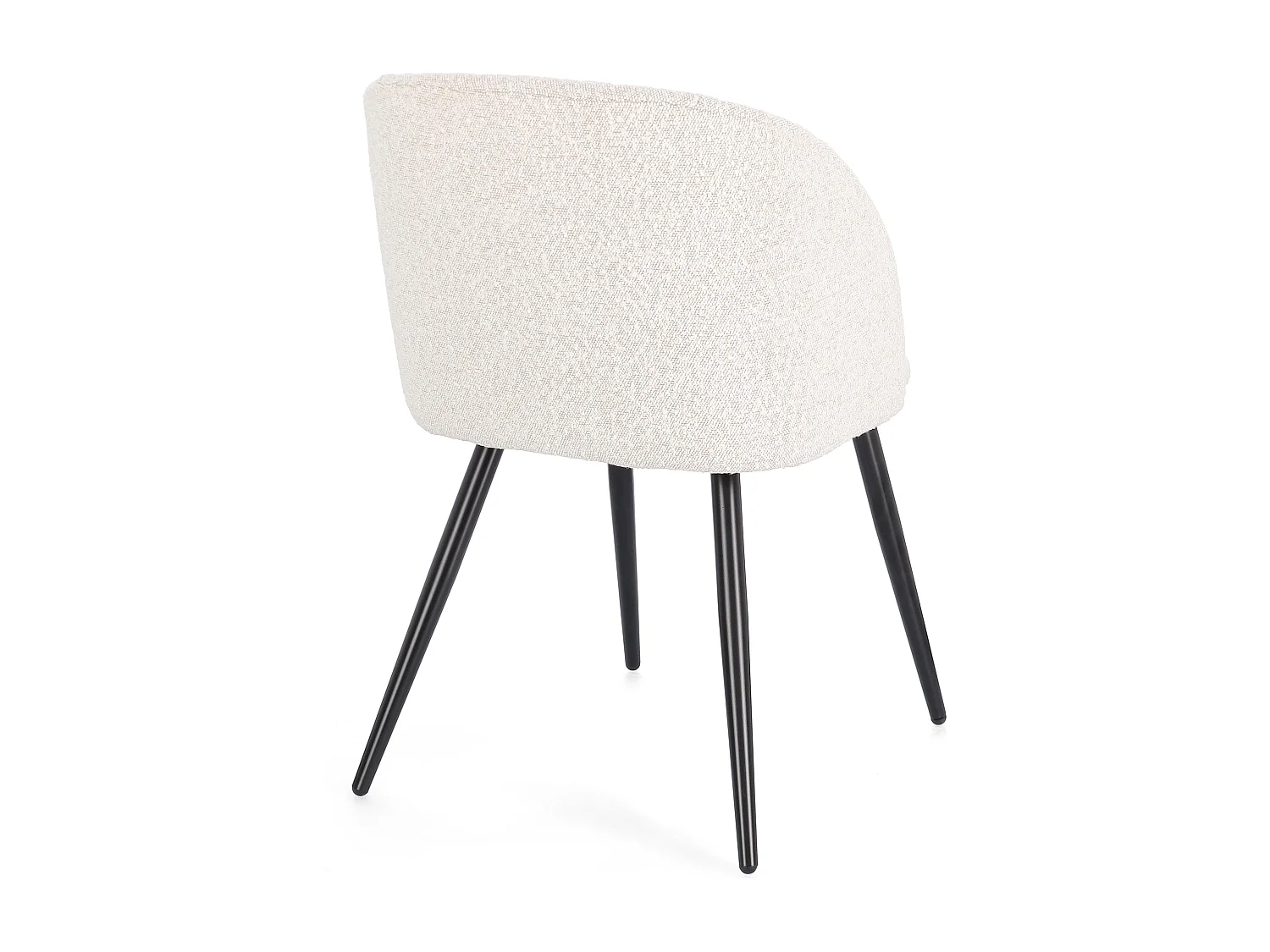 Lot de 2 chaises QUENTIN en tissu à bouclette – Confort contemporain et style texturé-Blanc