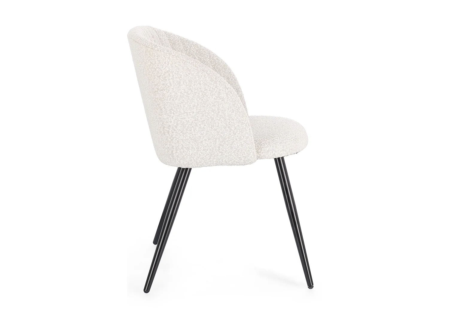 Lot de 2 chaises QUENTIN en tissu à bouclette – Confort contemporain et style texturé-Blanc