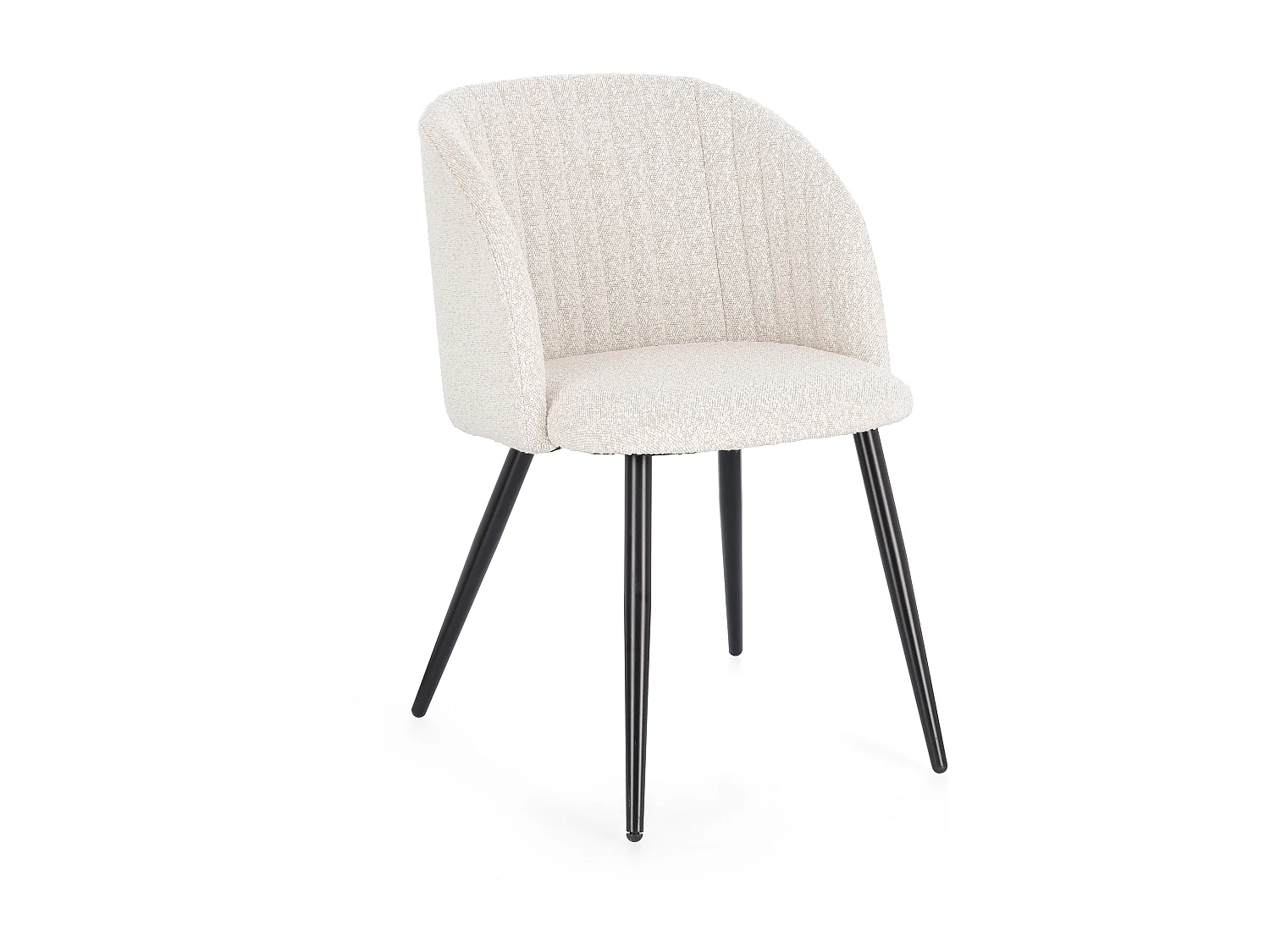 Lot de 2 chaises QUENTIN en tissu à bouclette – Confort contemporain et style texturé-Blanc