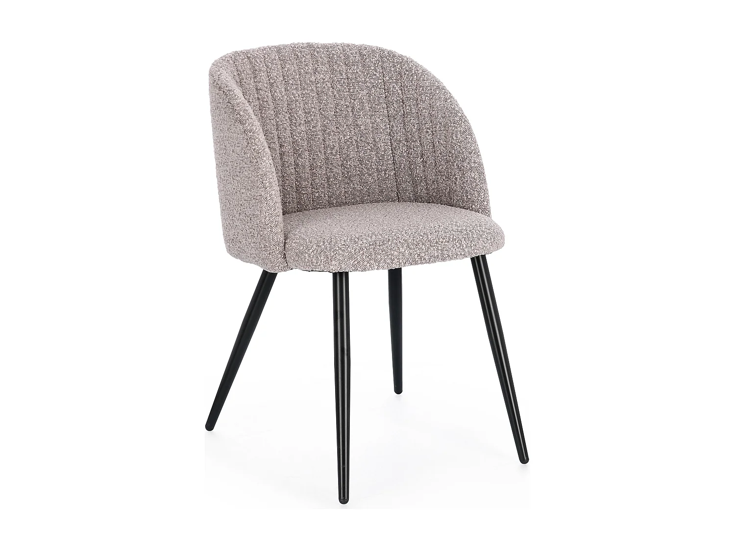 Lot de 2 chaises QUENTIN en tissu à bouclette – Confort contemporain et style texturé-Blanc