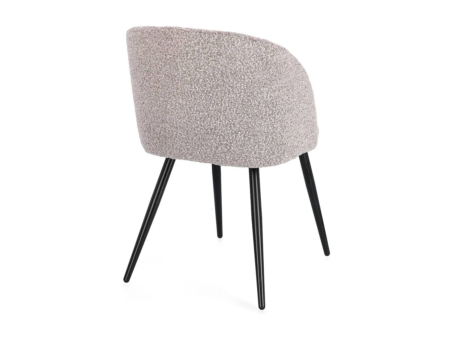 Lot de 2 chaises QUENTIN en tissu à bouclette – Confort contemporain et style texturé-Blanc