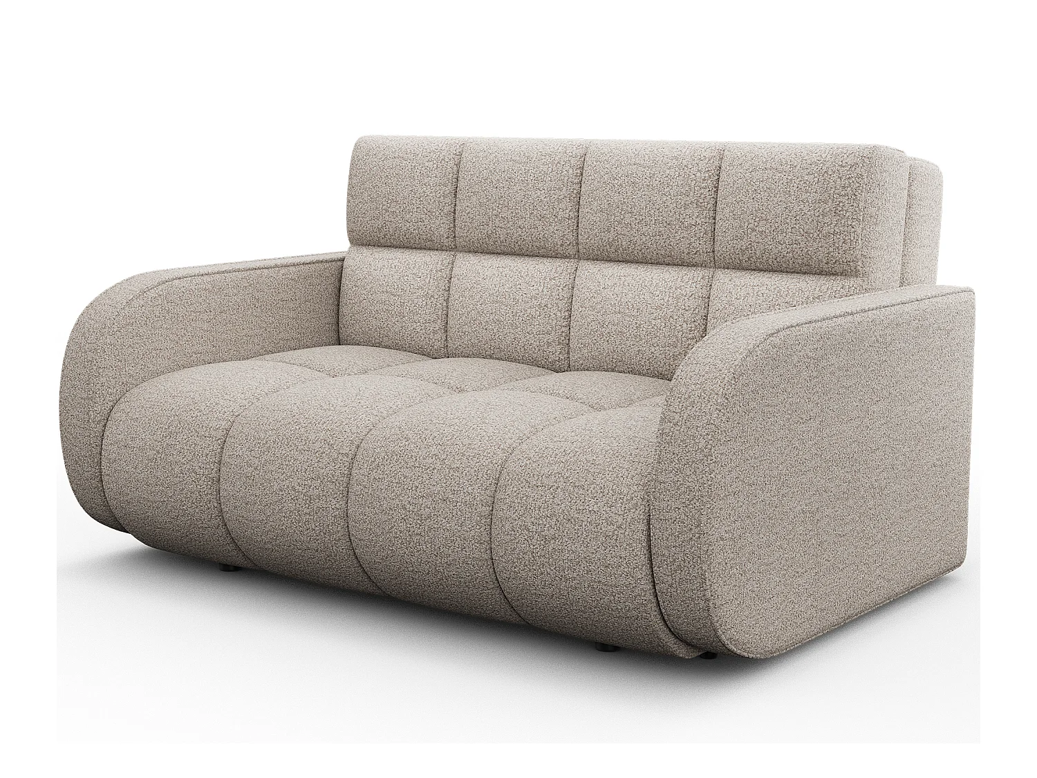 Sofá convertible de tela DENVERS – Con caja de almacenaje-Color ribete verde crudo