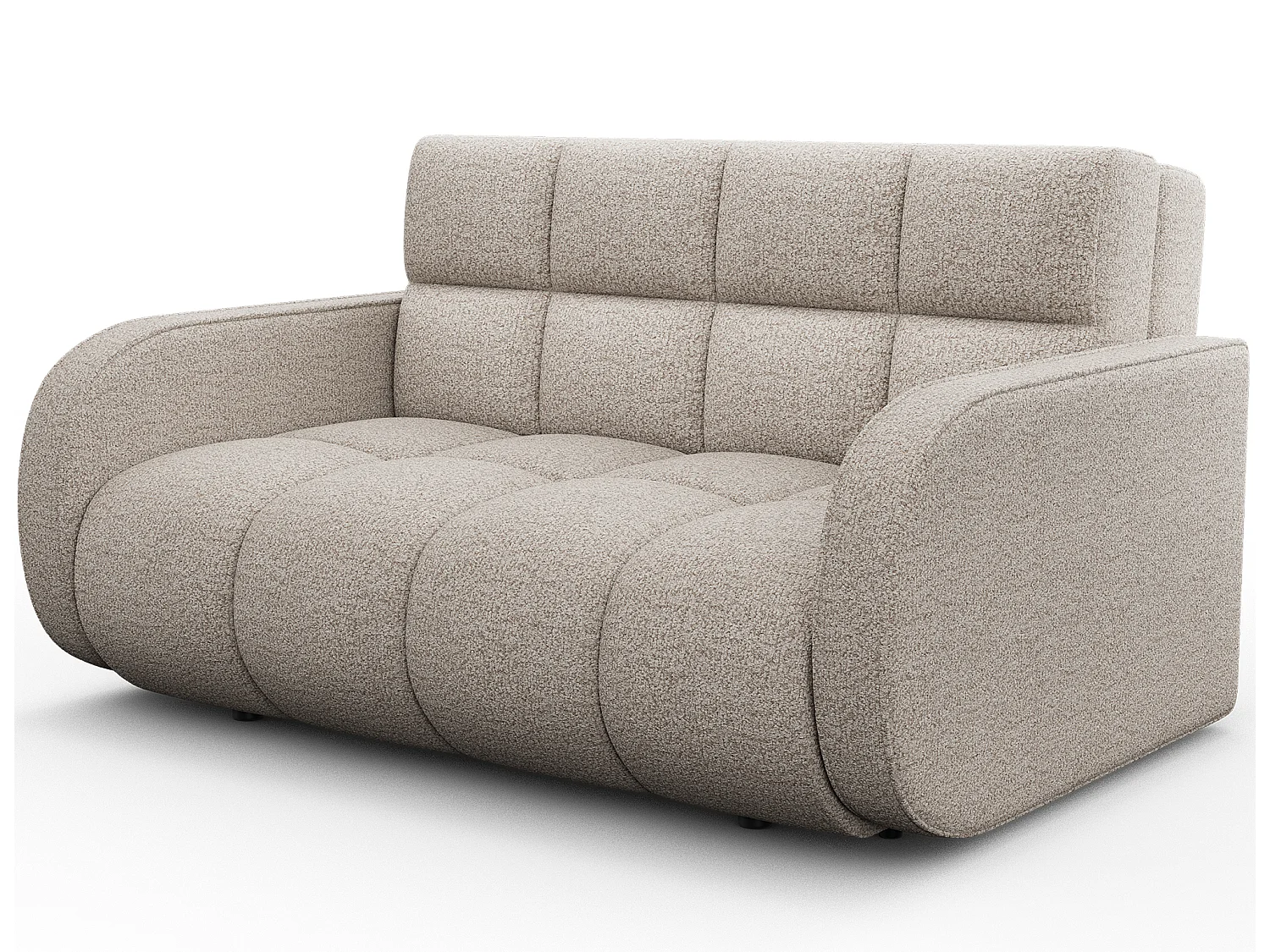 Canapé convertible tissu DENVERS – Avec coffre de rangement-Beige