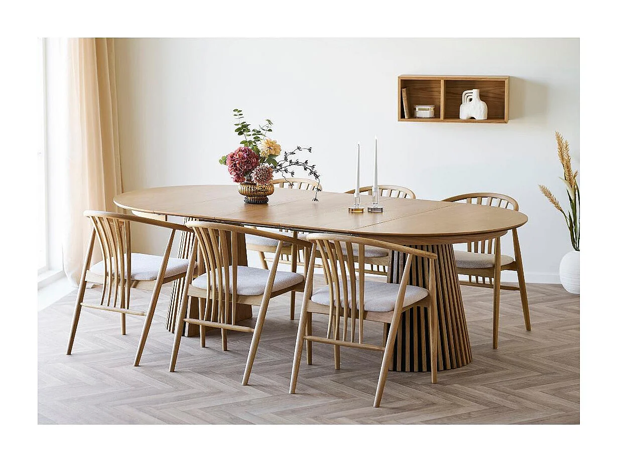 AGUSTIN fauteuil van hout en stof-Kleur Beige