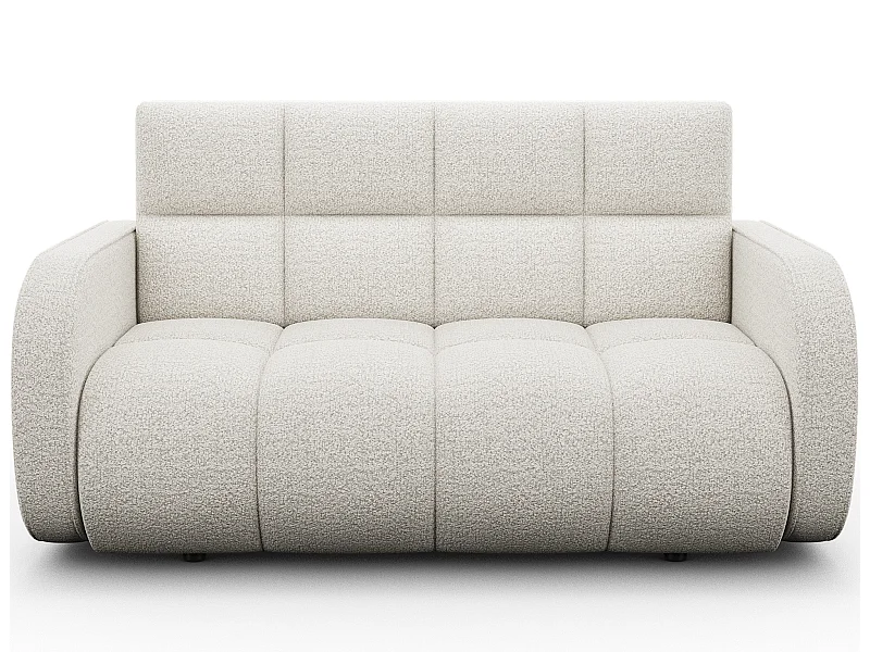 Canapé convertible tissu DENVERS – Avec coffre de rangement-Blanc