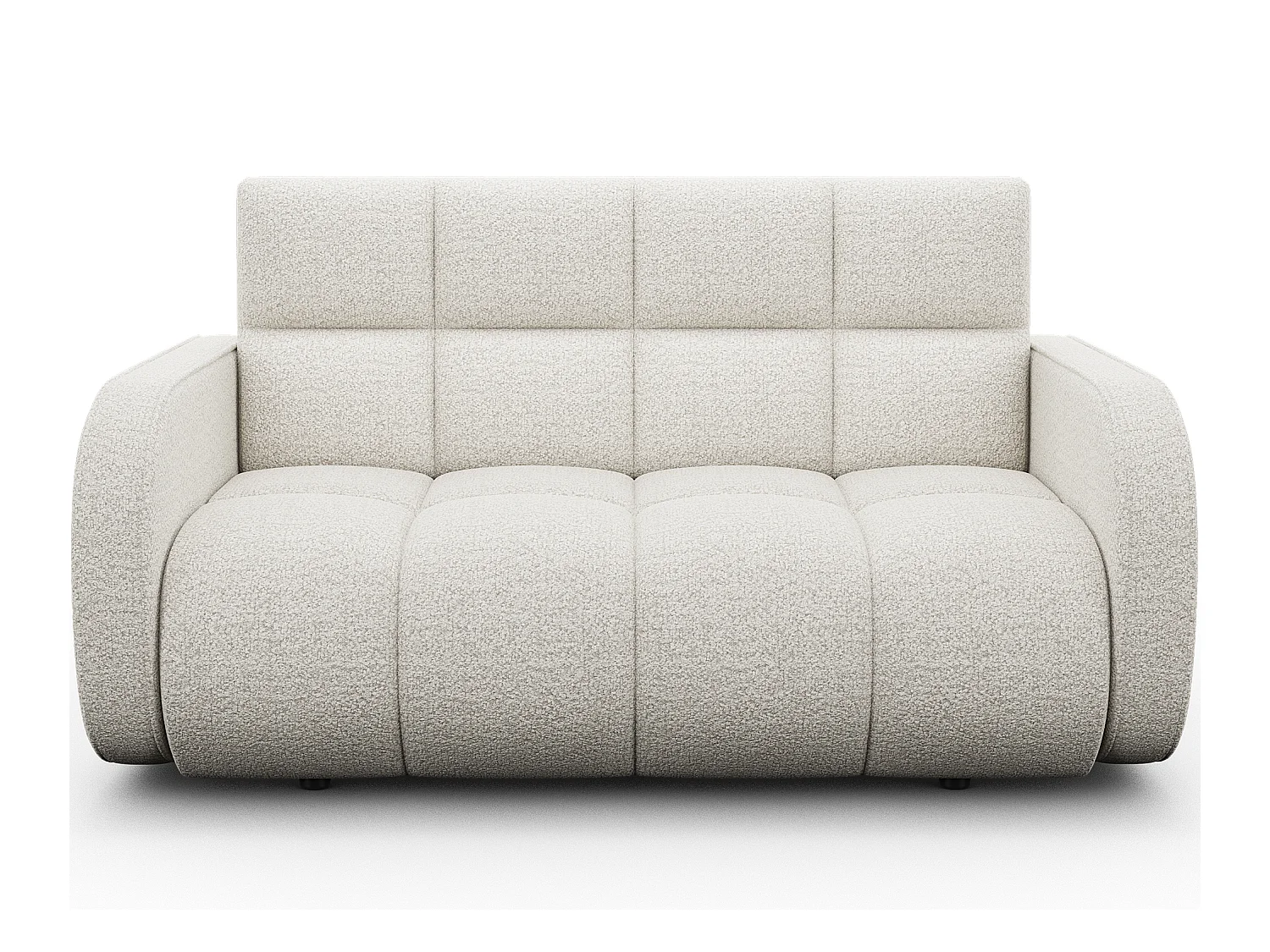 Canapé convertible tissu DENVERS – Avec coffre de rangement-Blanc