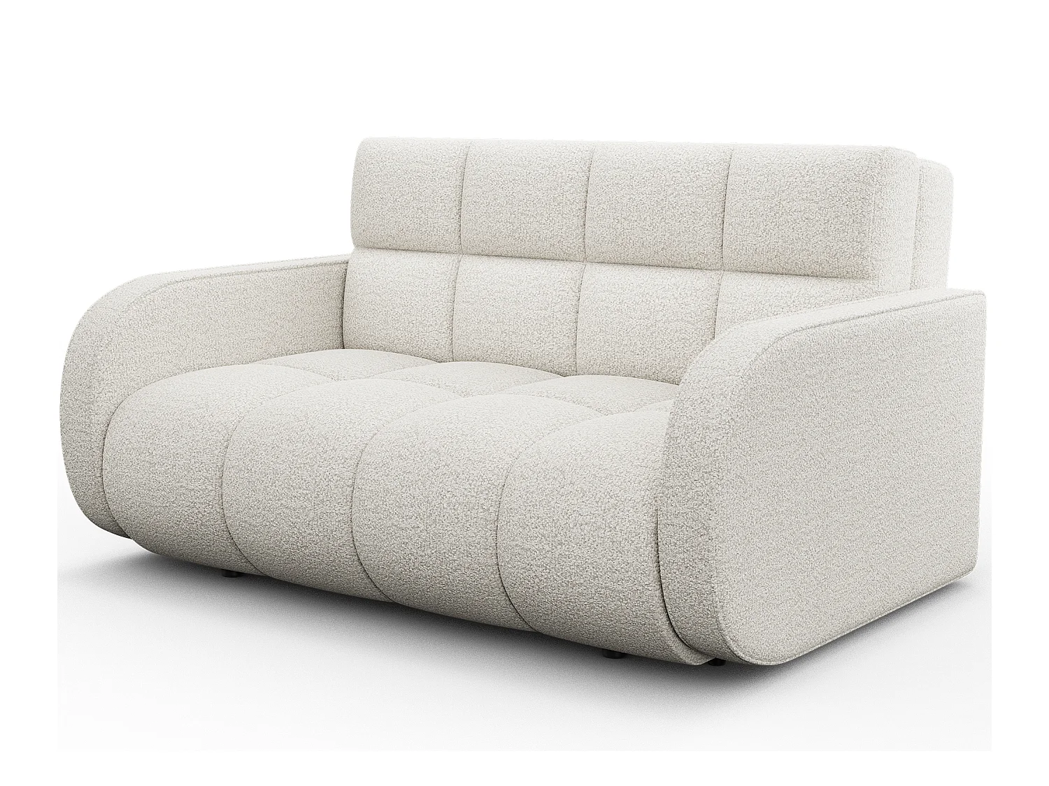 Canapé convertible tissu DENVERS – Avec coffre de rangement-Blanc