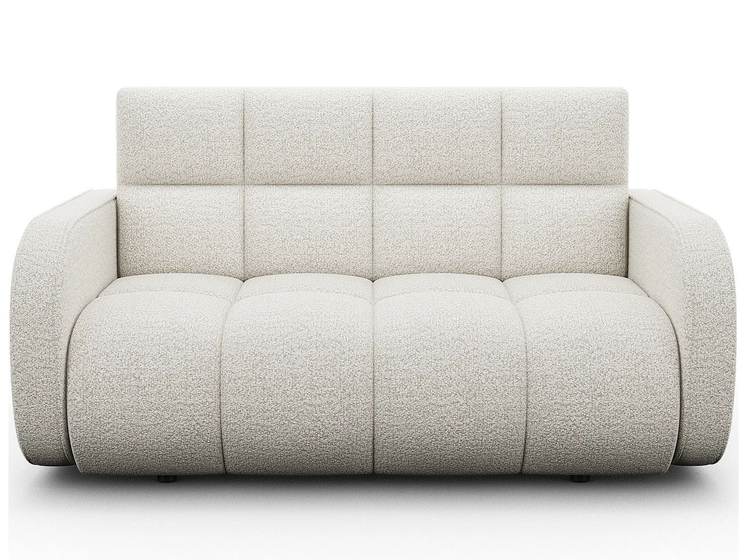 Canapé convertible tissu DENVERS – Avec coffre de rangement-Blanc