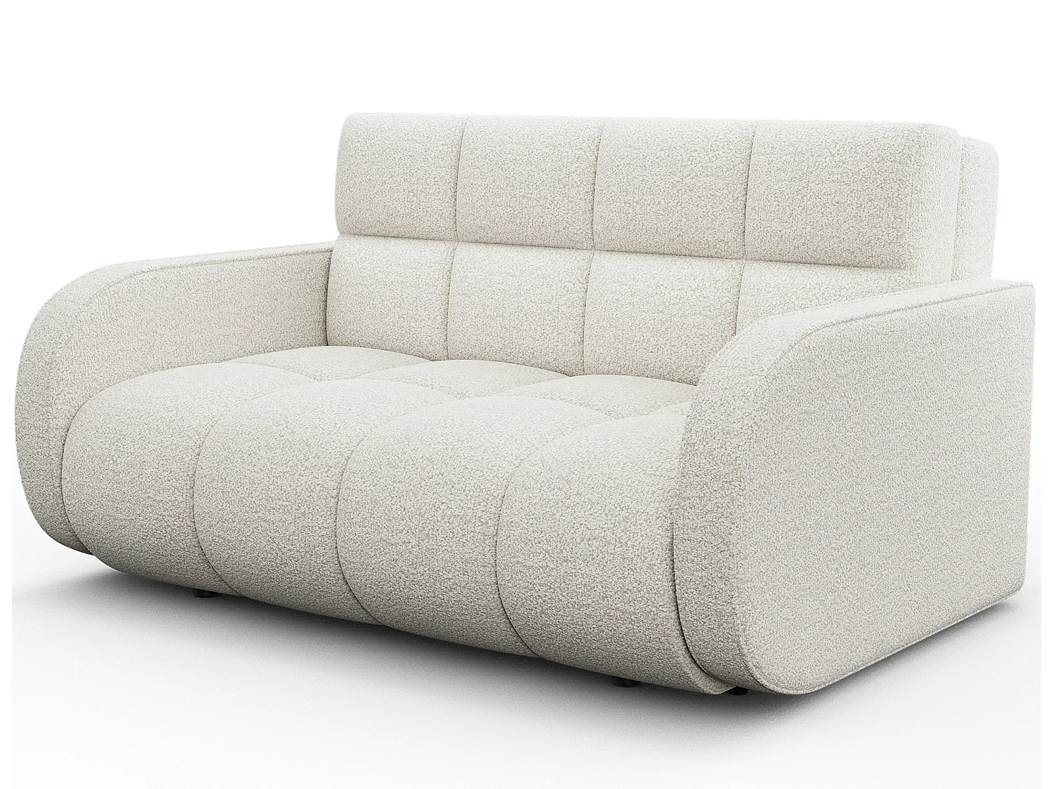 Canapé convertible tissu DENVERS – Avec coffre de rangement-Blanc