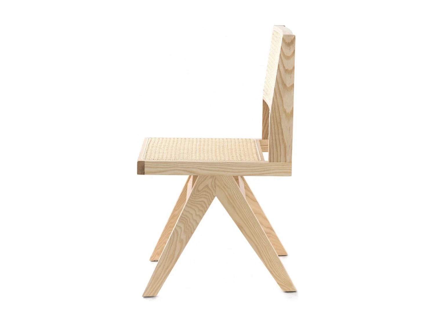 Chaise en bois de Frêne et rotin Landas - Style vintage-Couleur Naturel