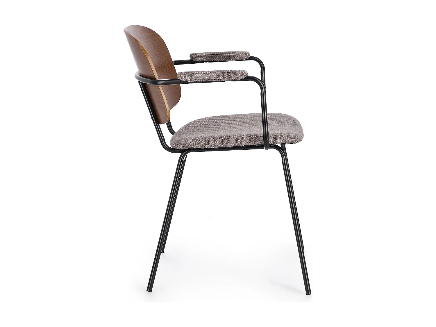 Lot de 2 chaises avec accoudoirs Serona - Élégance et confort au style rétro-Marron/Gris clair