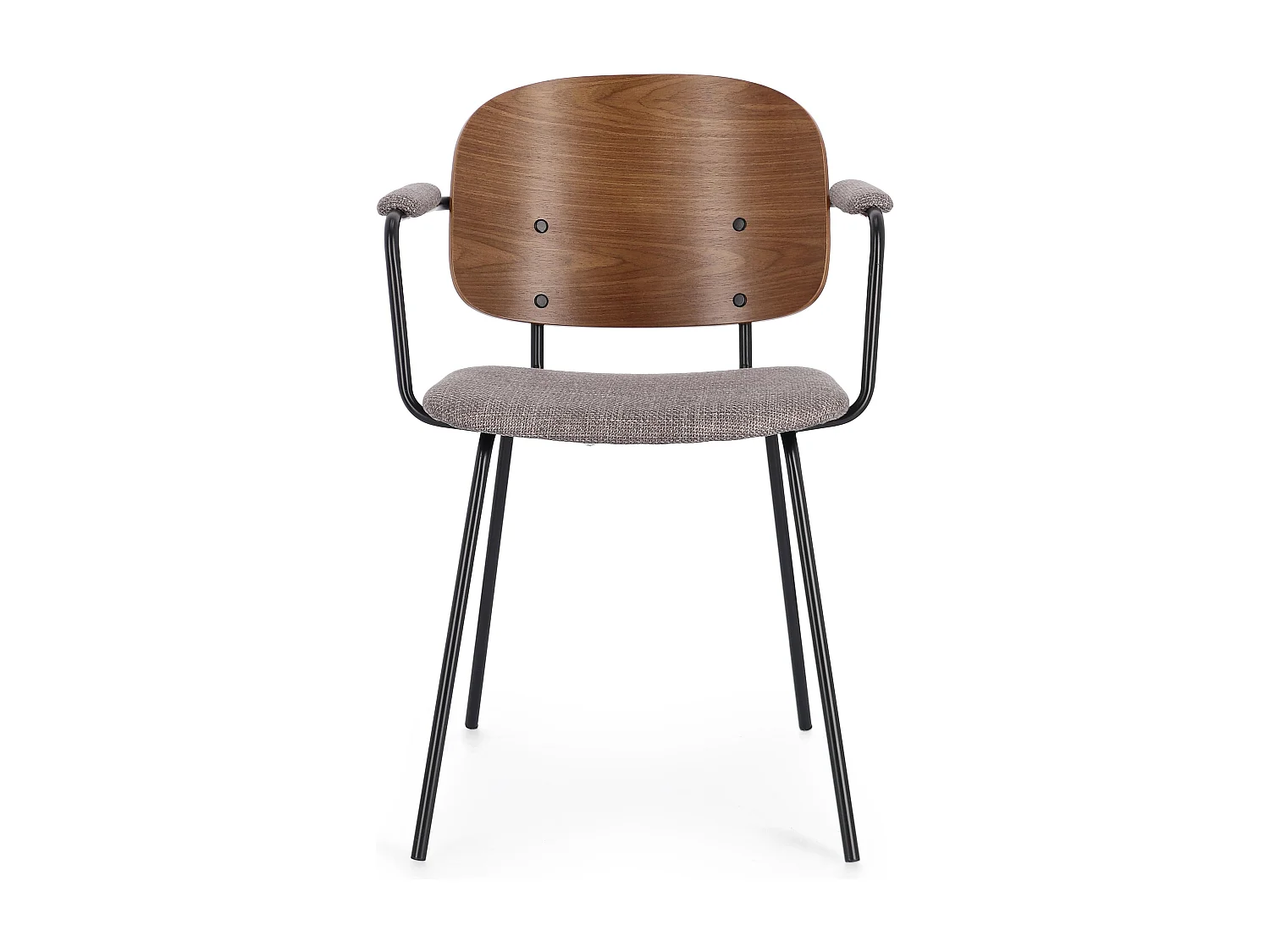 Lot de 2 chaises avec accoudoirs Serona - Élégance et confort au style rétro-Marron/Gris clair