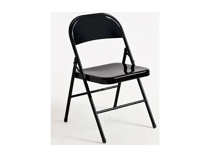 Chaise pliante métal noir brillant Taly - Lot de 2
