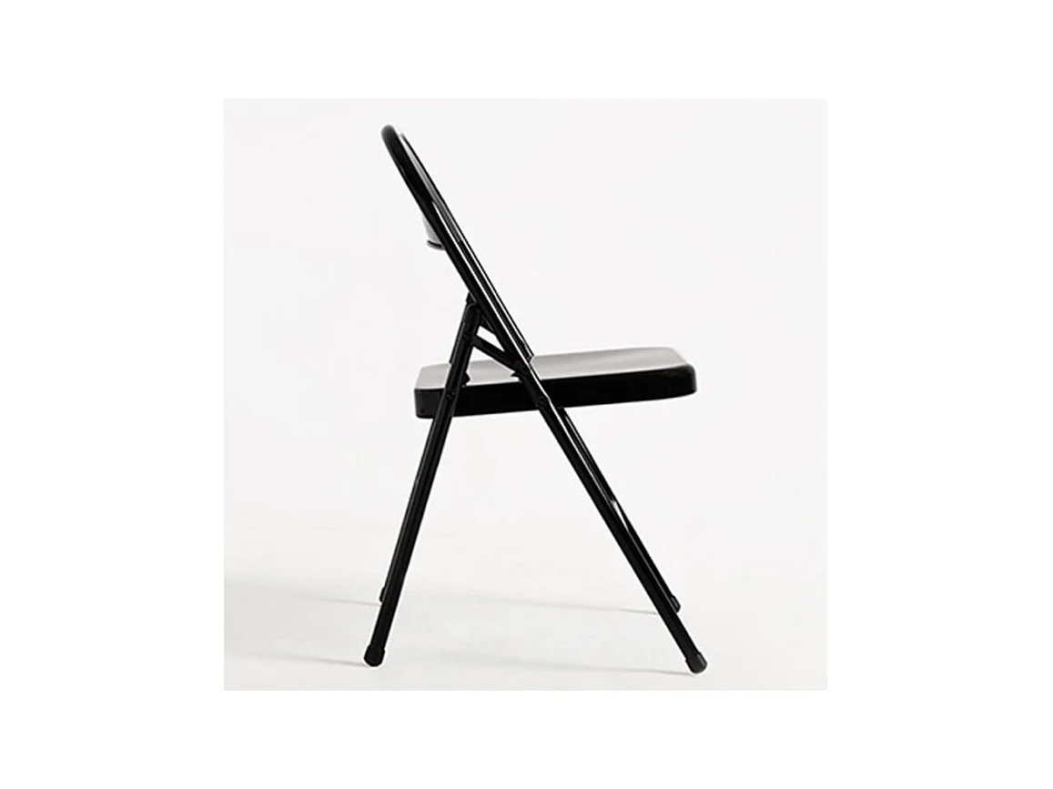 Chaise pliante métal noir brillant Taly - Lot de 2