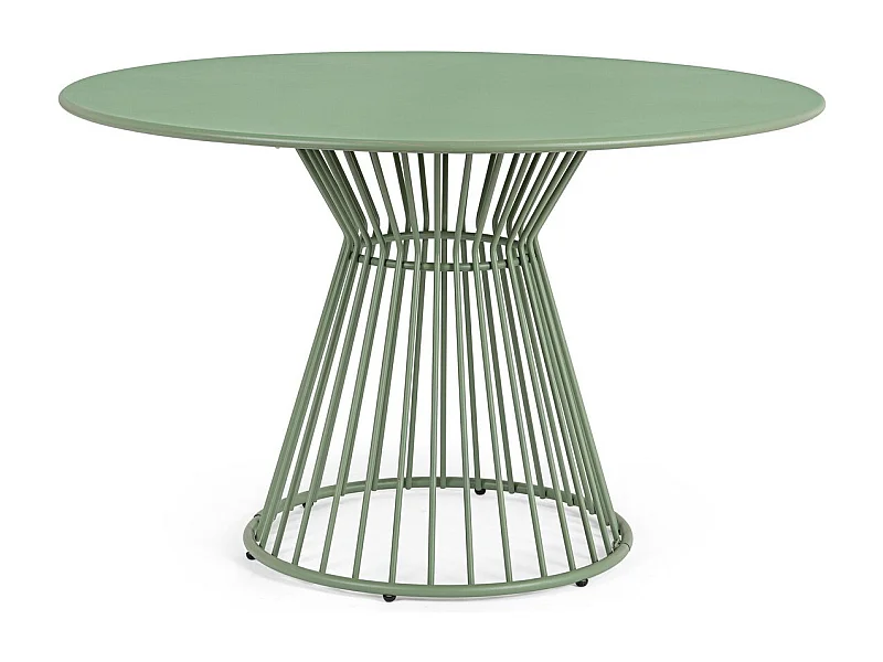 Table ronde en acier mate KEVIN 120cm – Intérieur et extérieur-Vert