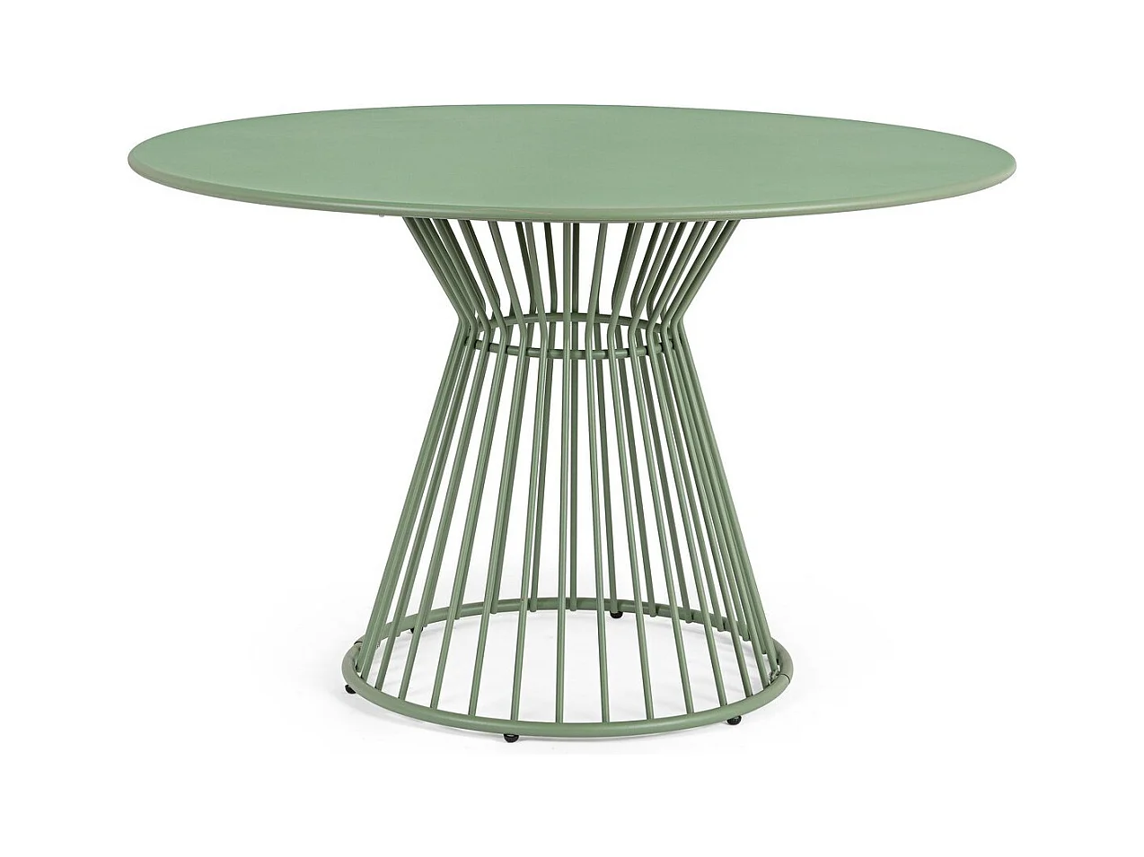 Table ronde en acier mate KEVIN 120cm – Intérieur et extérieur-Vert