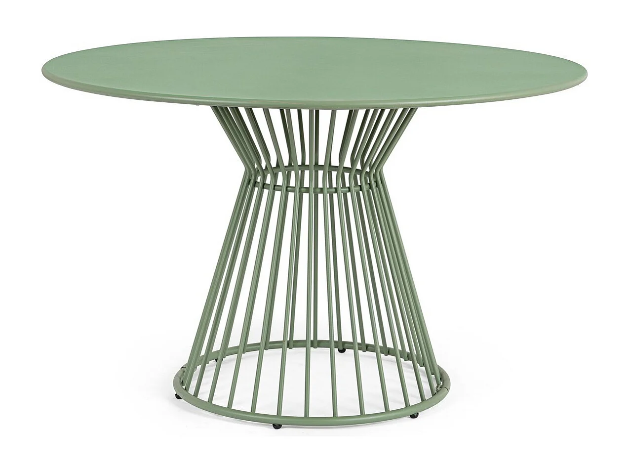 Table ronde en acier mate KEVIN 120cm – Intérieur et extérieur-Vert