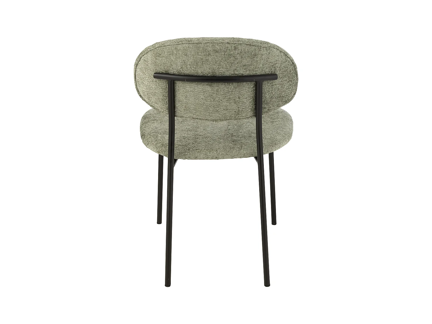 Chaise design AKOZ tissu doux et structure acier noir mat-Vert menthe