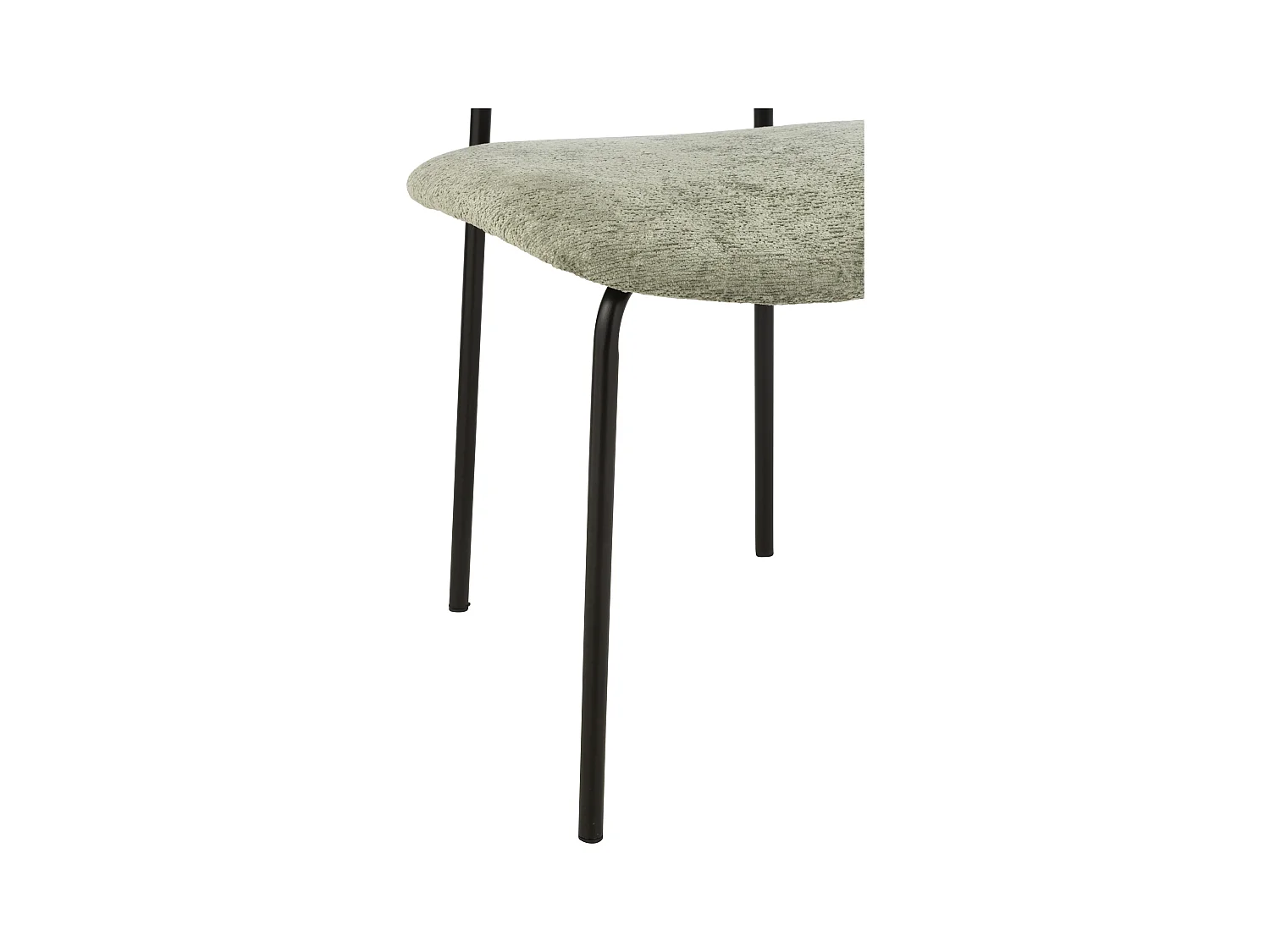 Chaise design AKOZ tissu doux et structure acier noir mat-Vert menthe