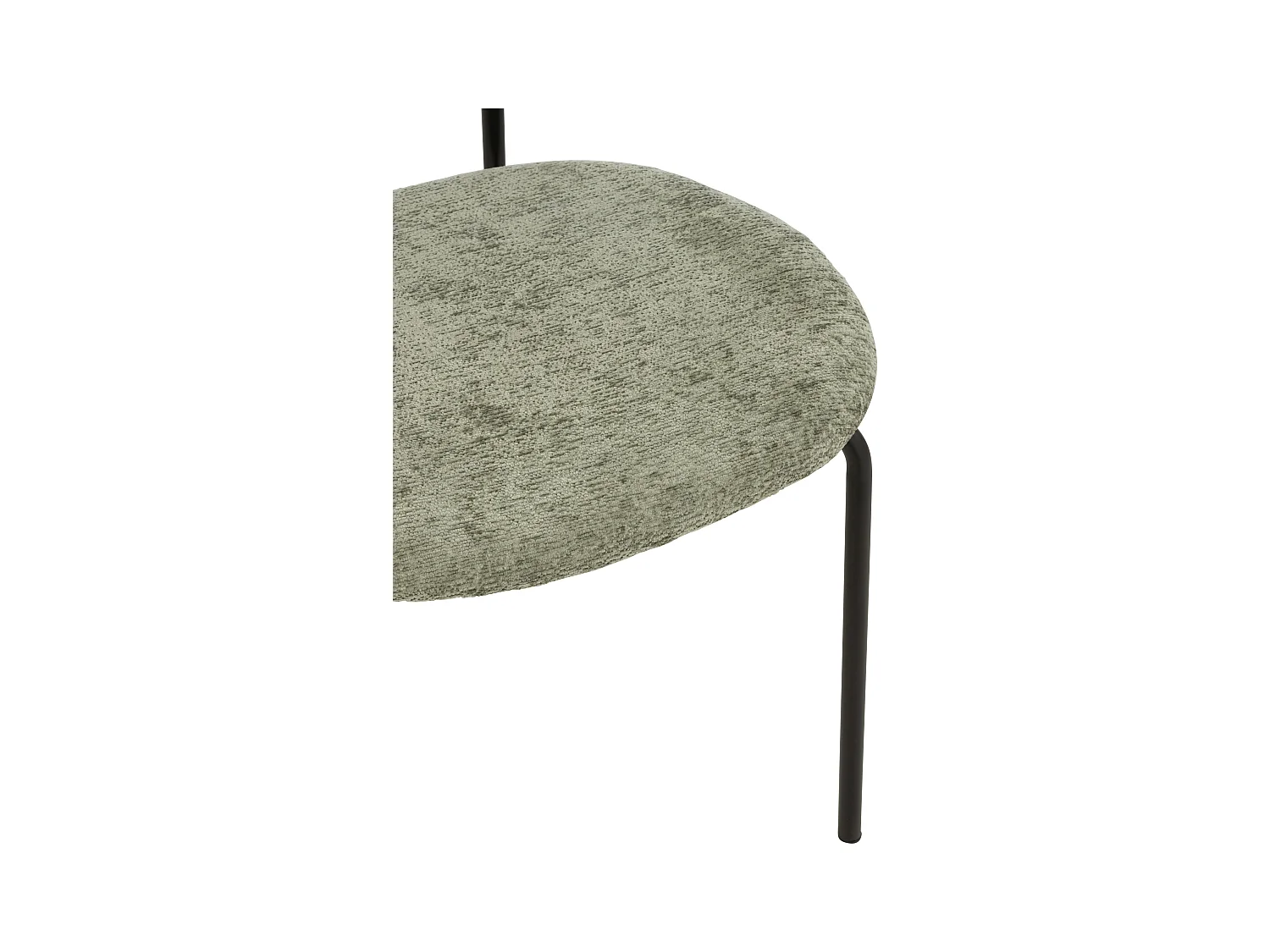 Chaise design AKOZ tissu doux et structure acier noir mat-Vert menthe