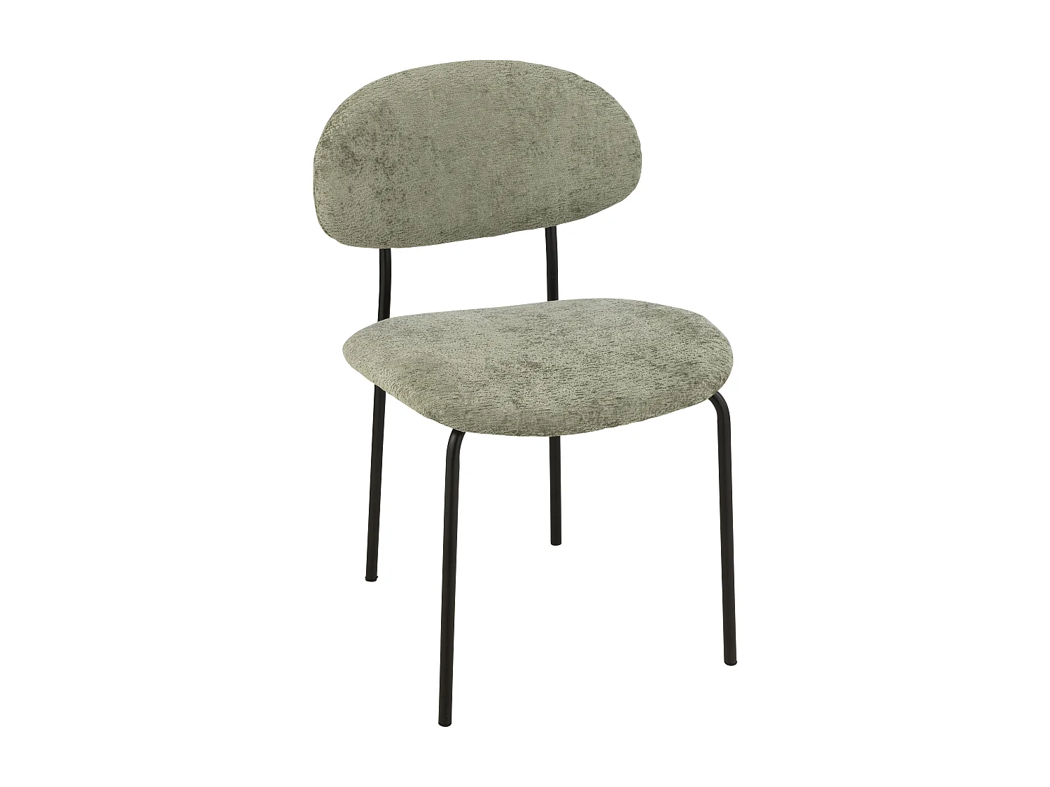Silla de diseño AKOZ con tejido suave de alta gama y estructura de acero negro mate-Color verde menta