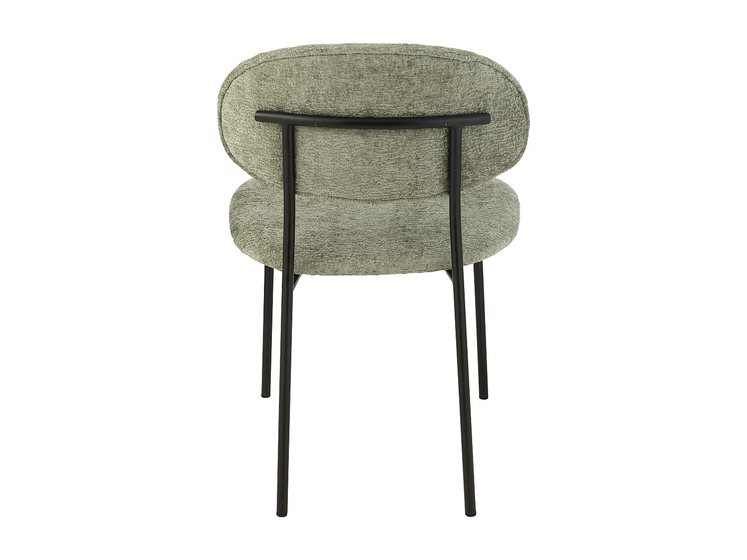 Silla de diseño AKOZ con tejido suave de alta gama y estructura de acero negro mate-Color verde menta