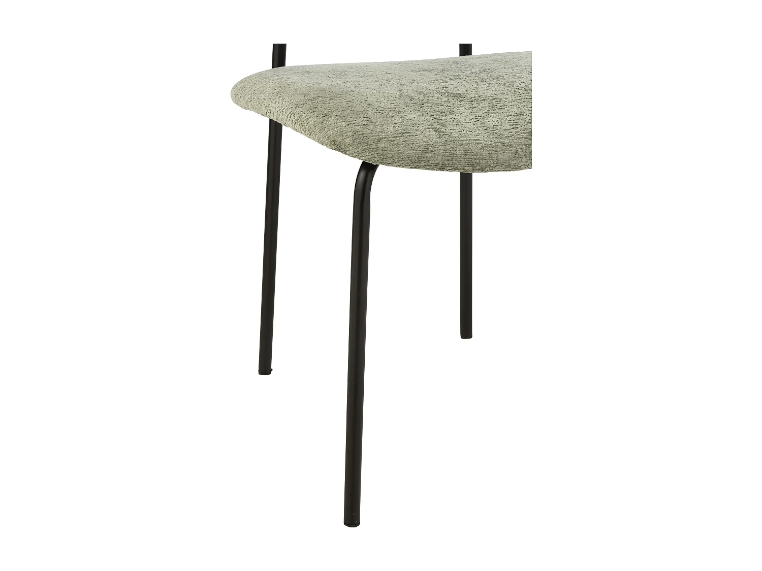Silla de diseño AKOZ con tejido suave de alta gama y estructura de acero negro mate-Color verde menta