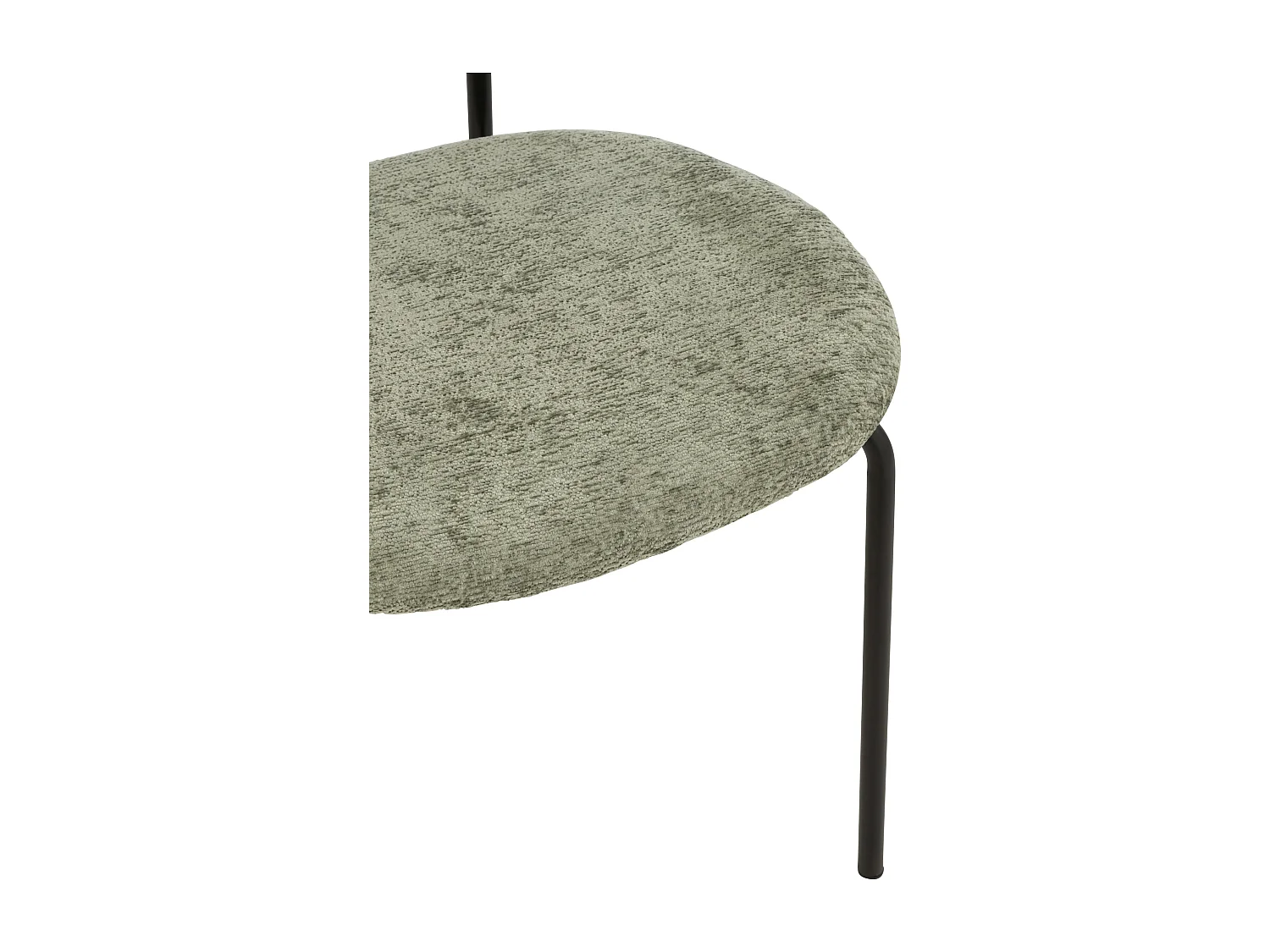 Silla de diseño AKOZ con tejido suave de alta gama y estructura de acero negro mate-Color verde menta