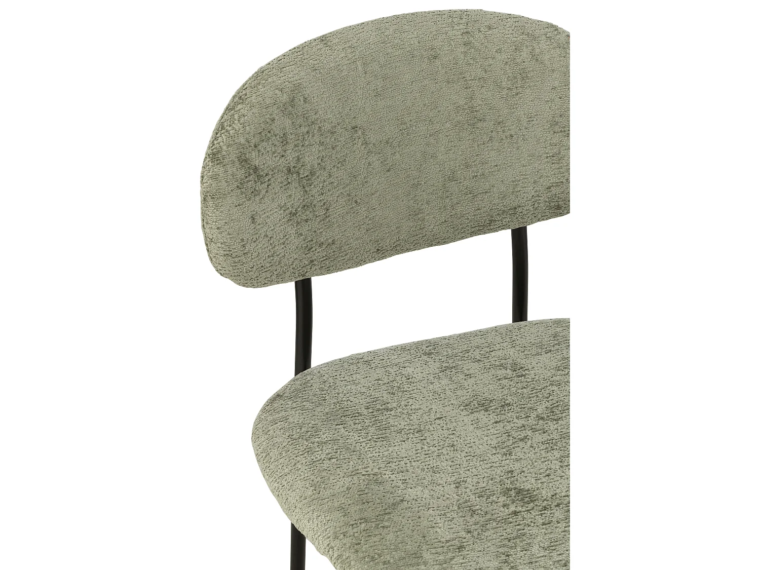 Silla de diseño AKOZ con tejido suave de alta gama y estructura de acero negro mate-Color verde menta