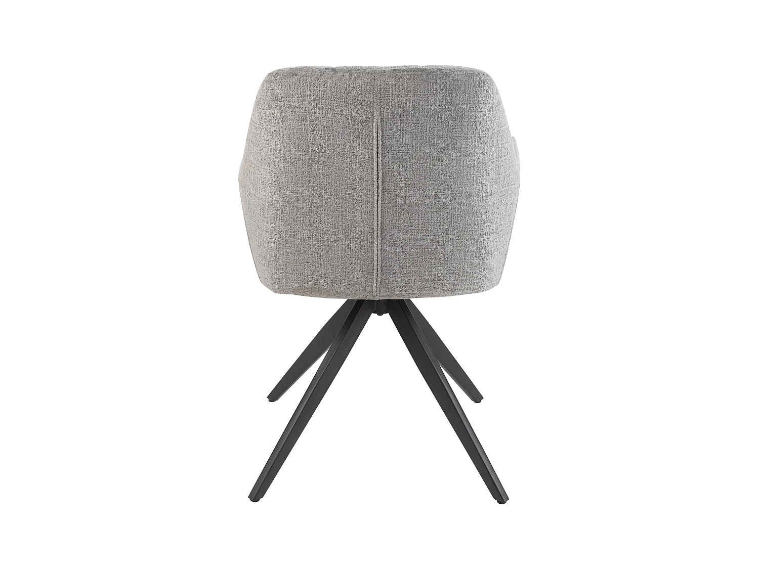 Chaise avec accoudoirs LOUNA – Tissu doux et pieds acier noir-Gris