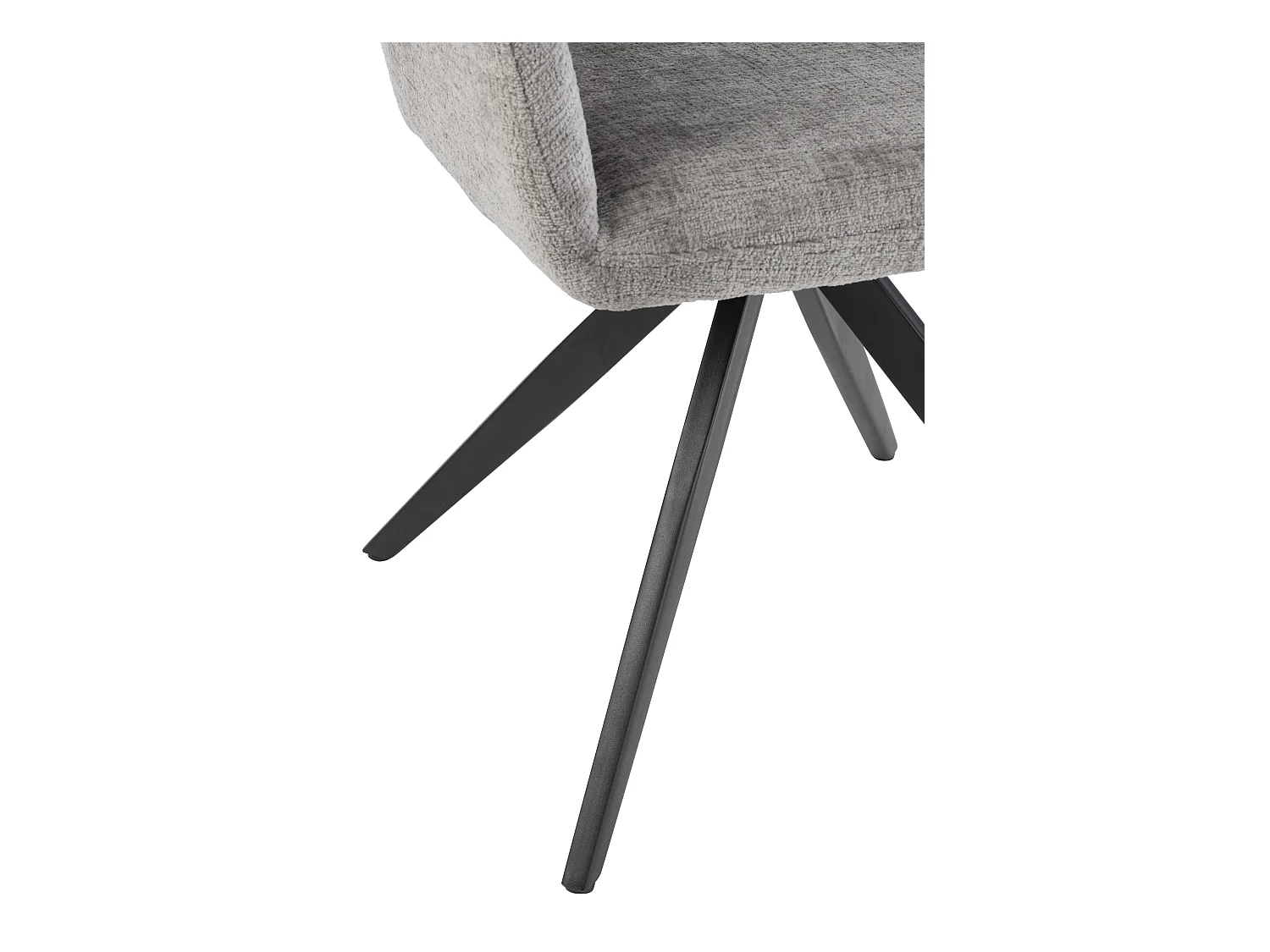 Chaise avec accoudoirs LOUNA – Tissu doux et pieds acier noir-Gris