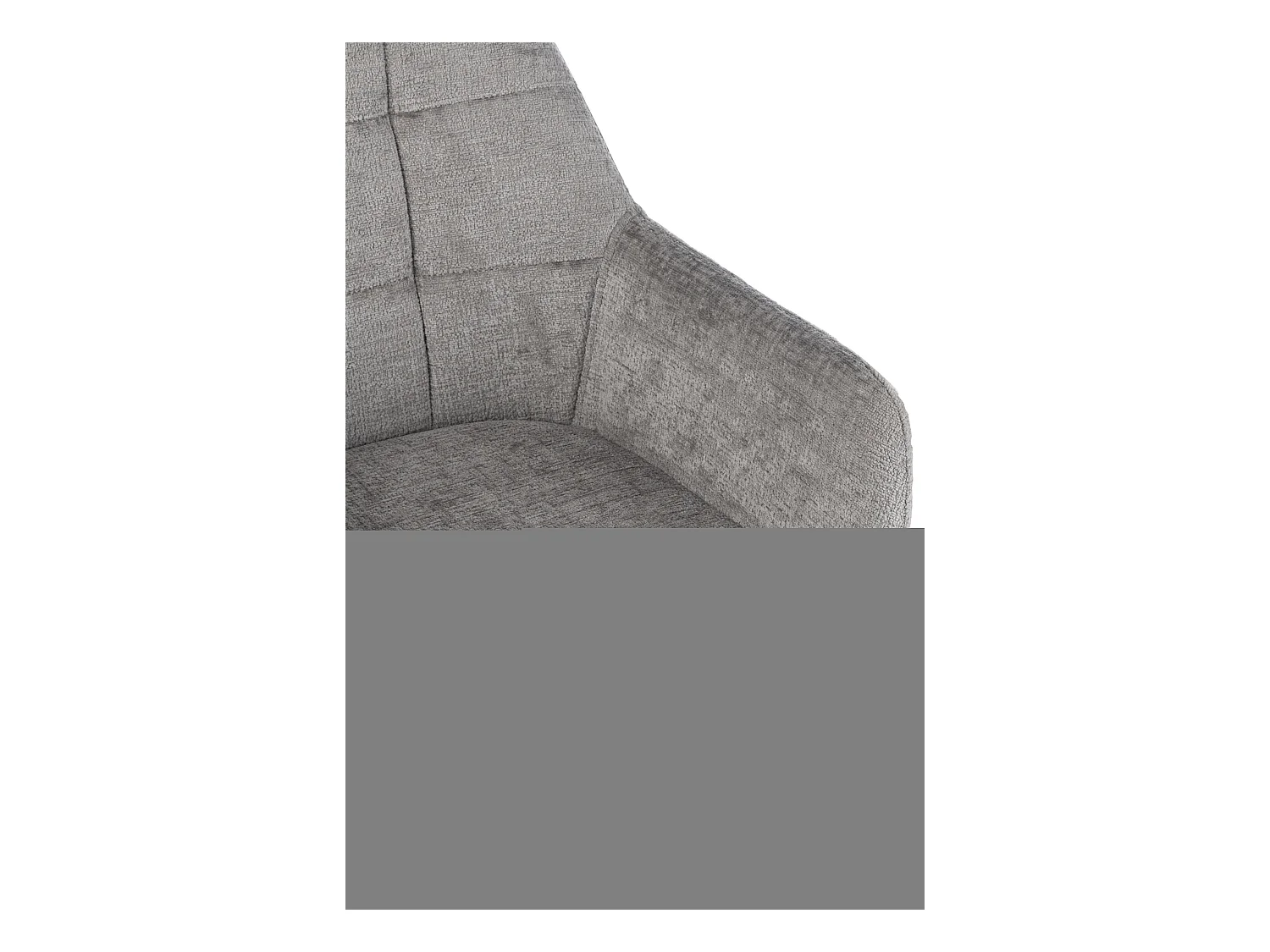 Chaise avec accoudoirs LOUNA – Tissu doux et pieds acier noir-Gris