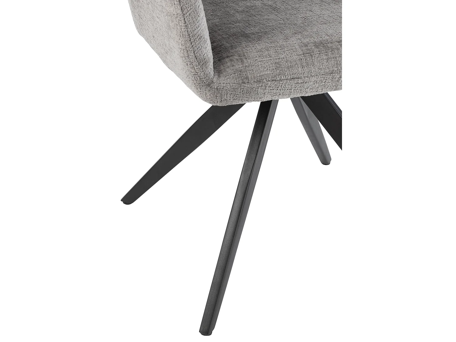 Chaise avec accoudoirs LOUNA – Tissu doux et pieds acier noir-Gris