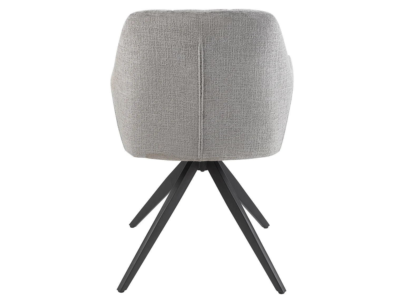 Silla LOUNA con reposabrazos – Tejido suave y patas de acero negro-Color Gris