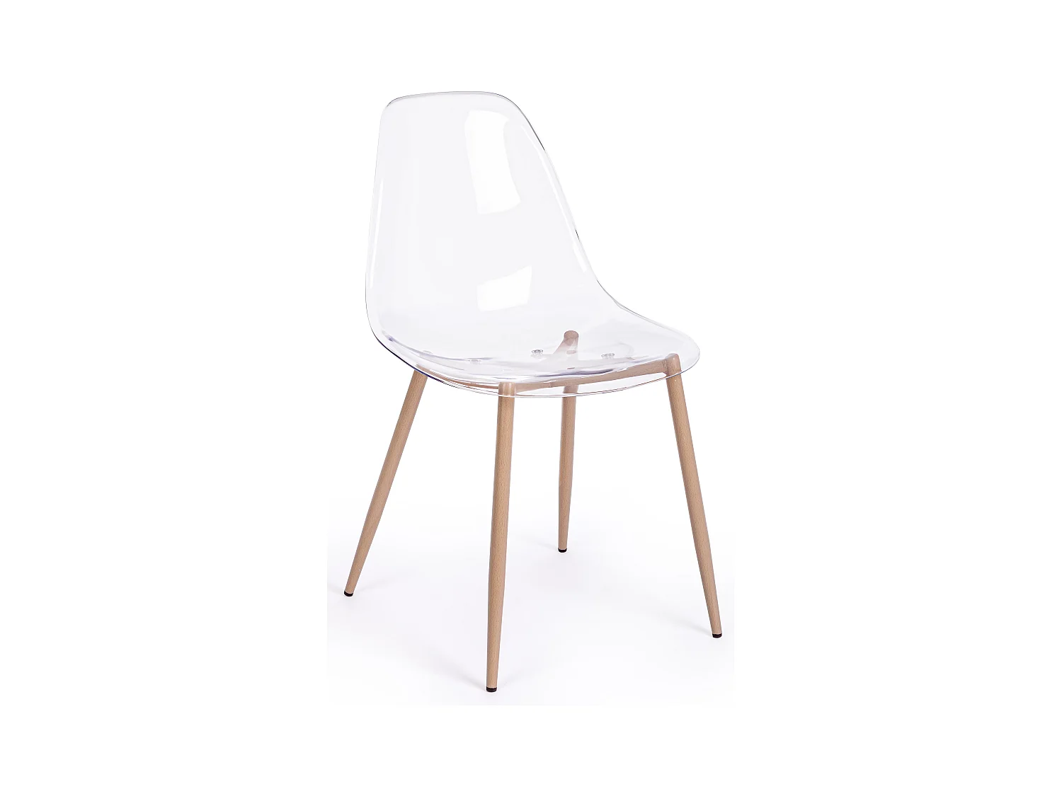 Lot de 4 chaises Mandy en polycarbonate transparent - Design moderne et épuré