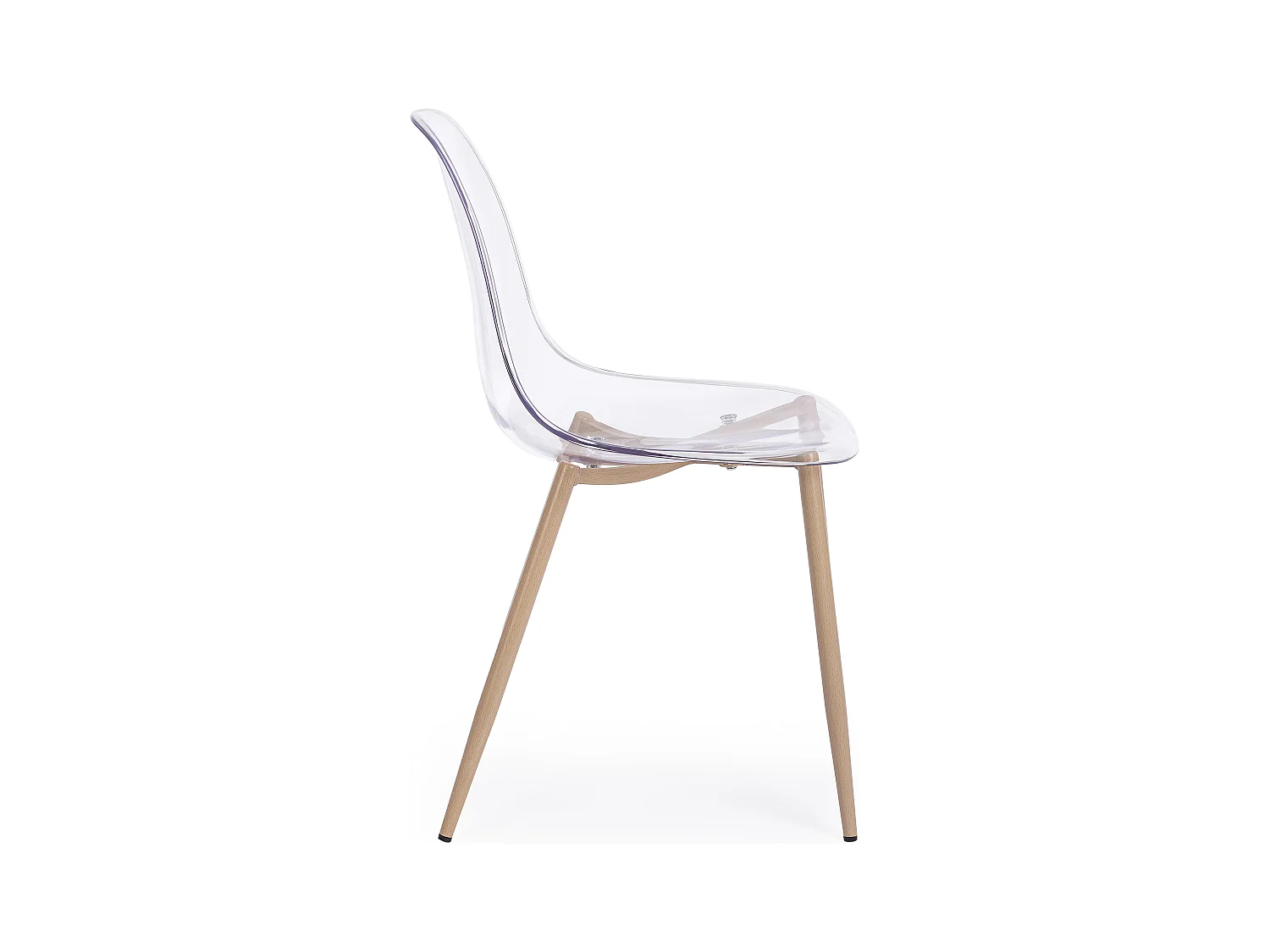 Lot de 4 chaises Mandy en polycarbonate transparent - Design moderne et épuré