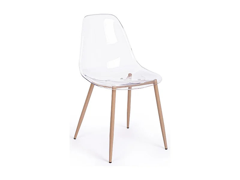 Lot de 4 chaises Mandy en polycarbonate transparent - Design moderne et épuré