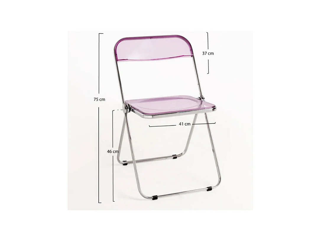 Chaise pliante rose Marta - Lot de 4