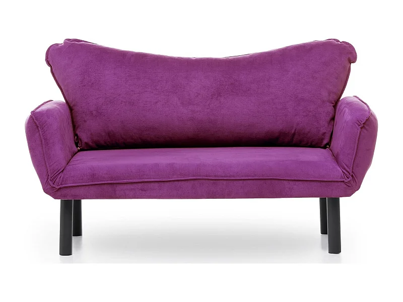 Canapé convertible 2 places tissu violet Kalos 140cm