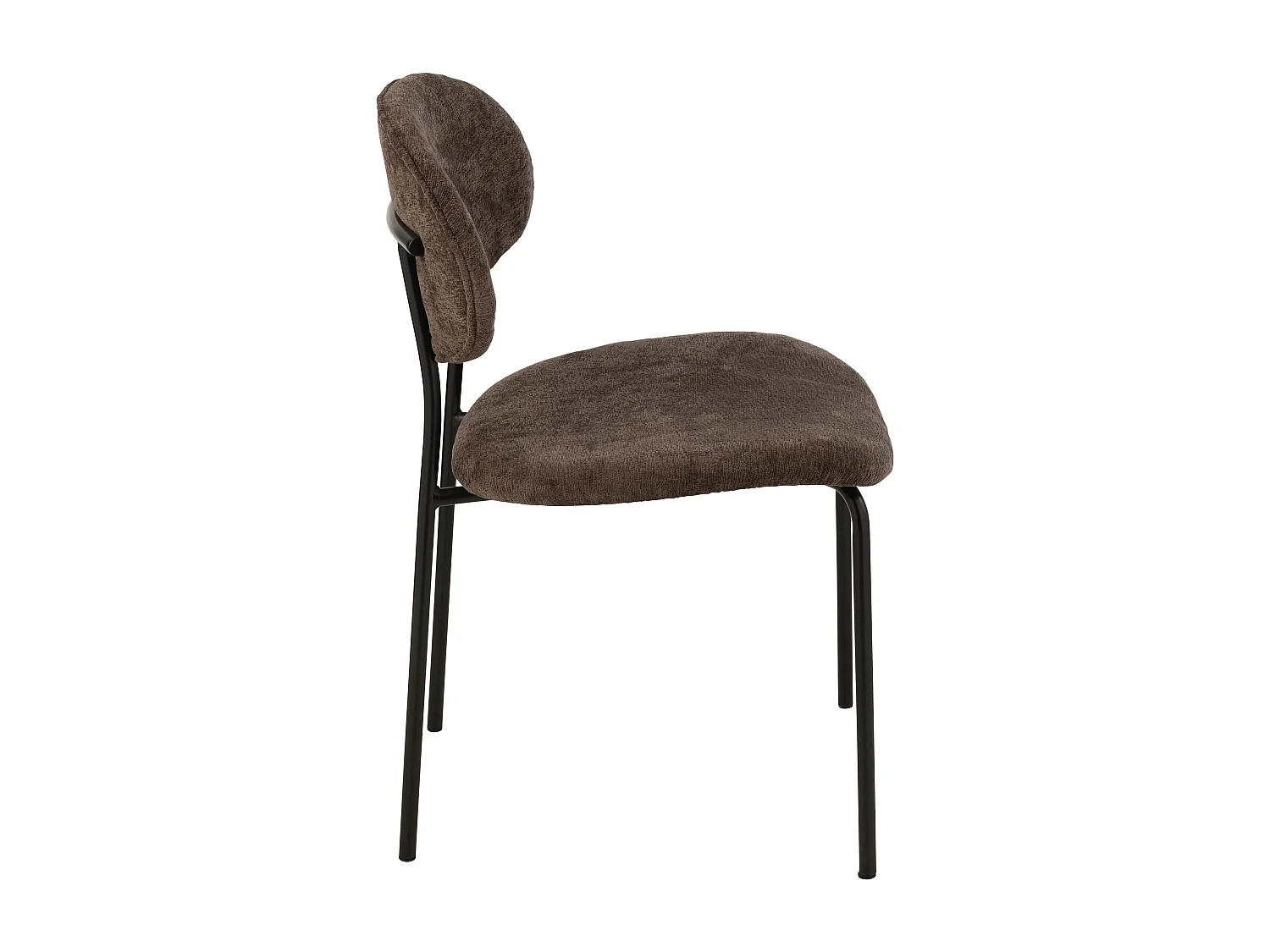 Silla de diseño AKOZ con tejido suave de alta gama y estructura de acero negro mate-Color Marrón