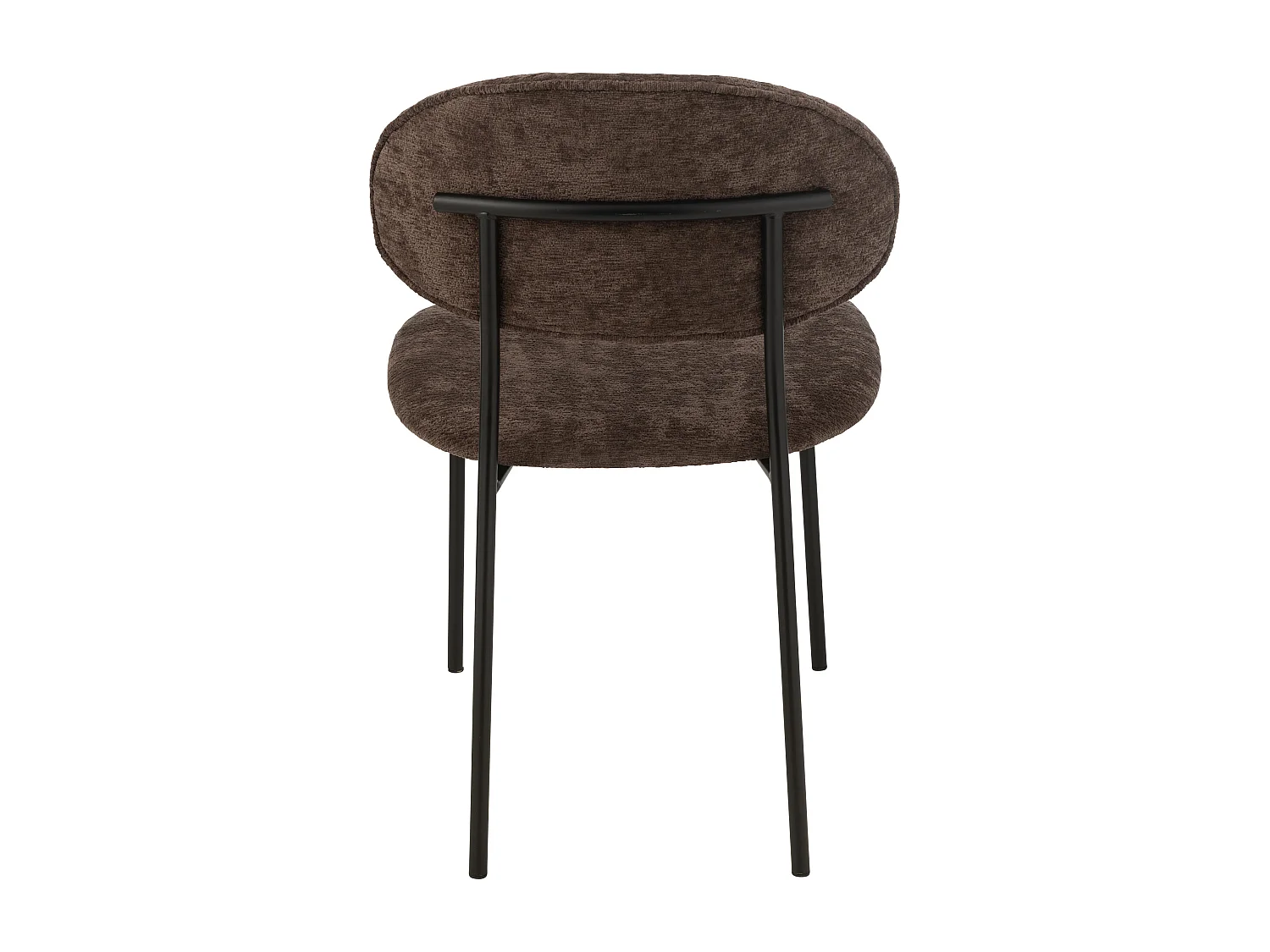 Silla de diseño AKOZ con tejido suave de alta gama y estructura de acero negro mate-Color Marrón