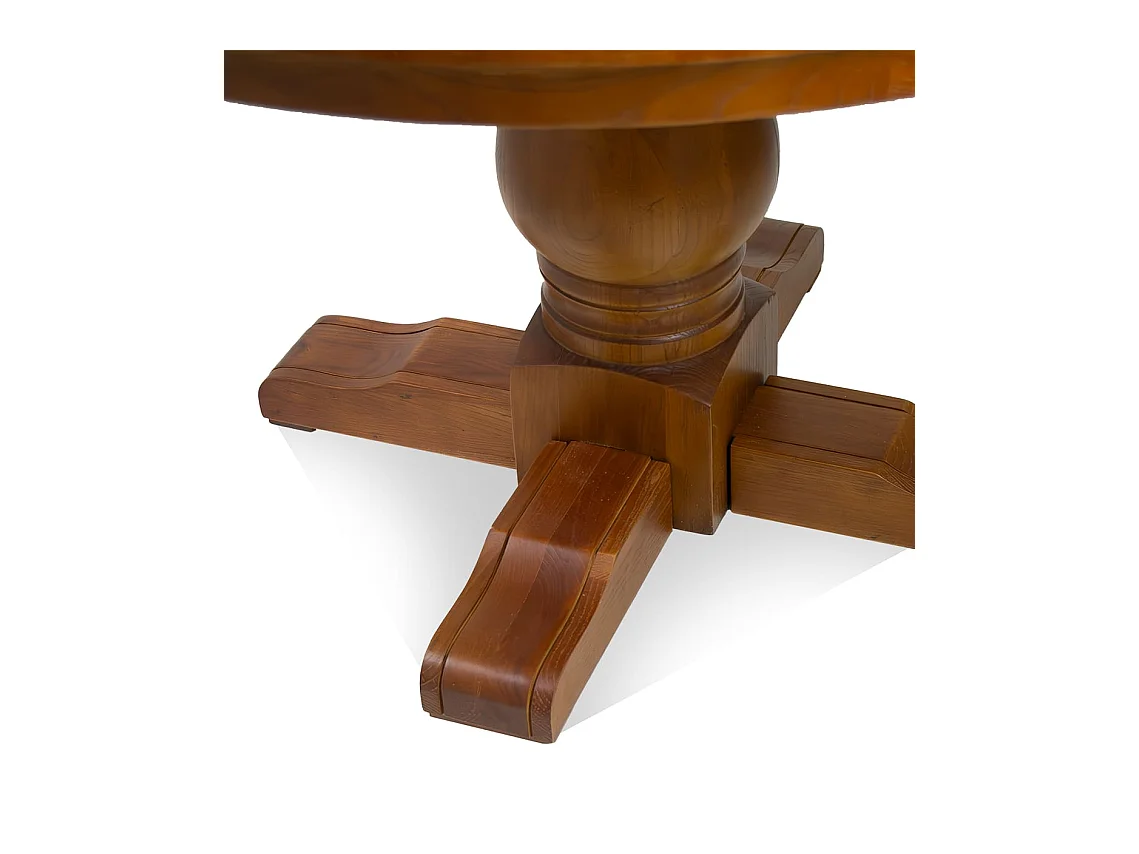 Table à manger ronde en chêne massif marron Boliva Ø120cm