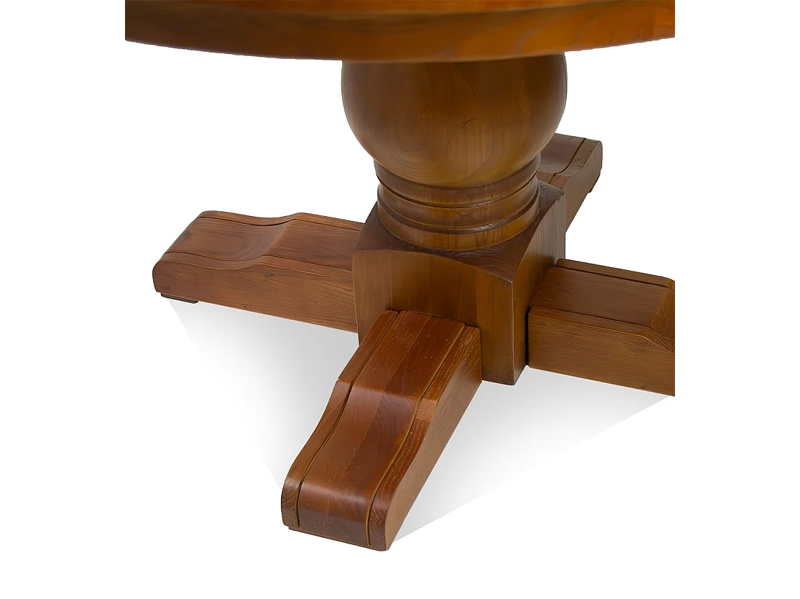 Table à manger ronde en chêne massif marron Boliva Ø120cm