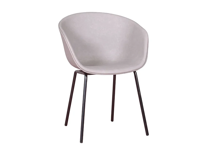 Chaise rembourrée Oliver en similicuir – Élégance et confort pour votre intérieur-Gris clair