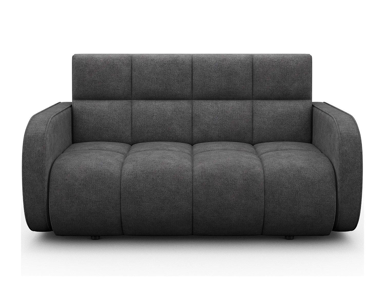 Canapé convertible tissu DENVERS – Avec coffre de rangement-Gris foncé