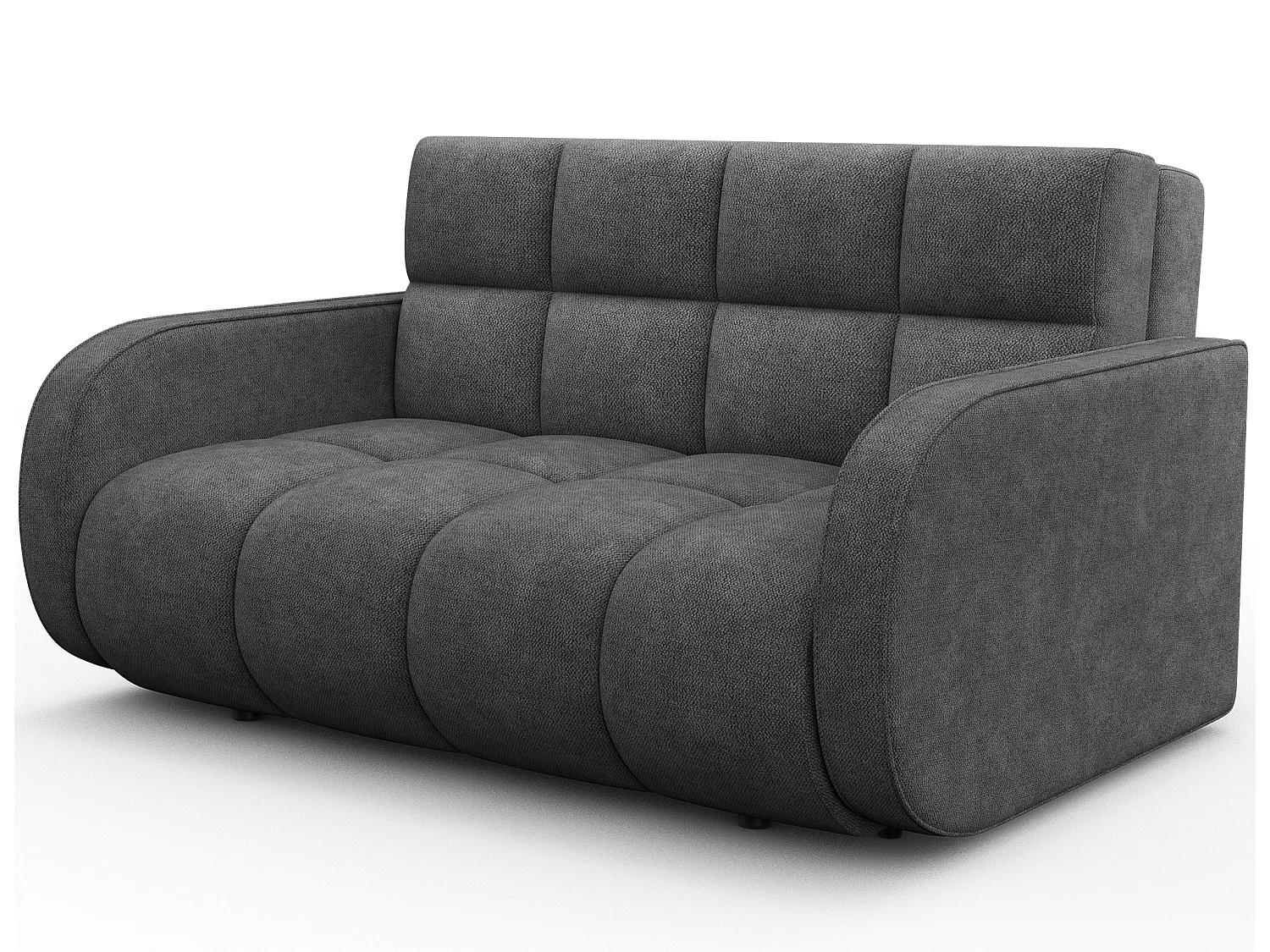 Canapé convertible tissu DENVERS – Avec coffre de rangement-Gris foncé