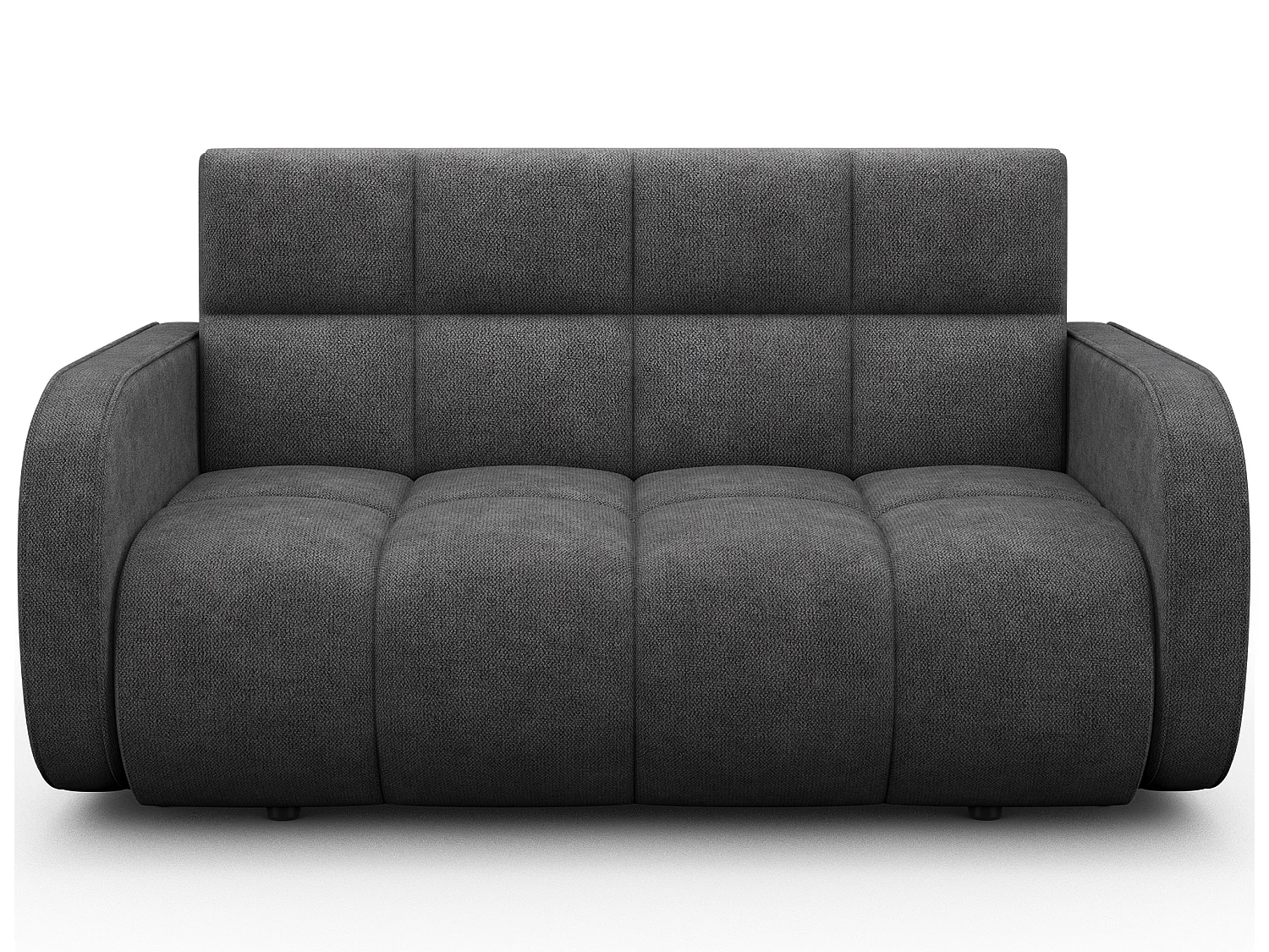 Canapé convertible tissu DENVERS – Avec coffre de rangement-Gris foncé