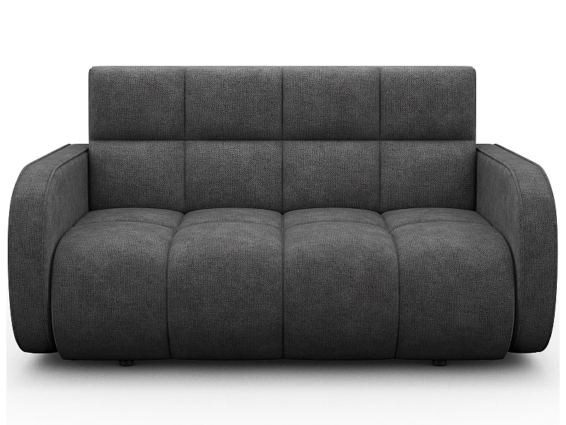 Canapé convertible tissu DENVERS – Avec coffre de rangement-Gris foncé